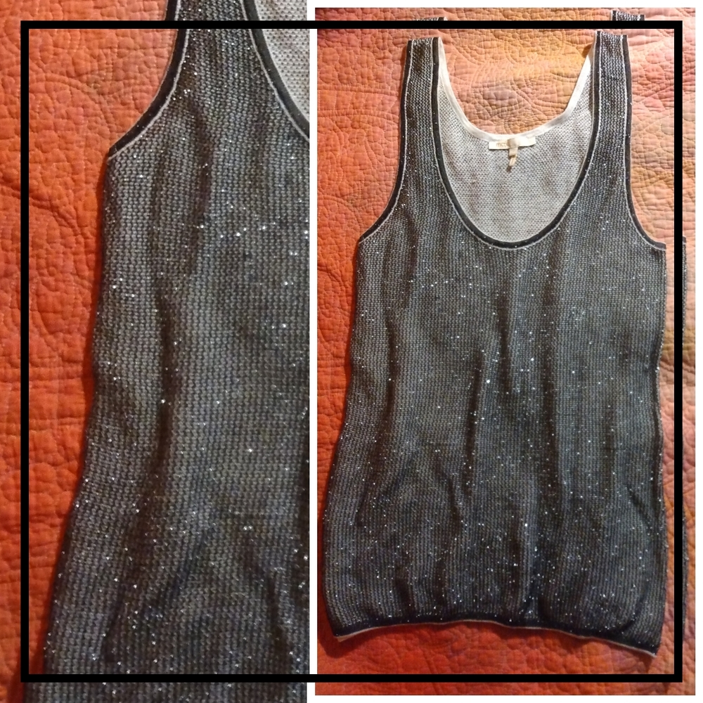 maje Sleeveless Metallic Tank